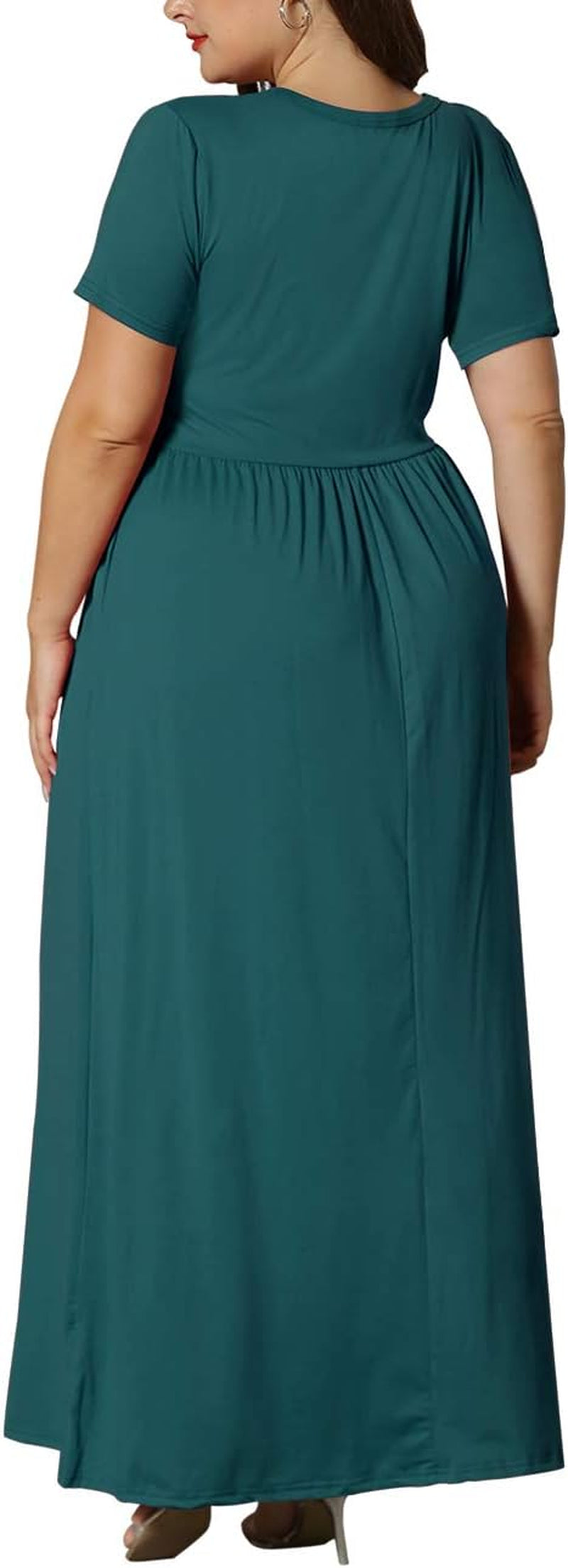 Women’S plus Size Maxi Dresses for Curvy Women Summer Casual Short Sleeve 2026 Long Dress 14W-26W