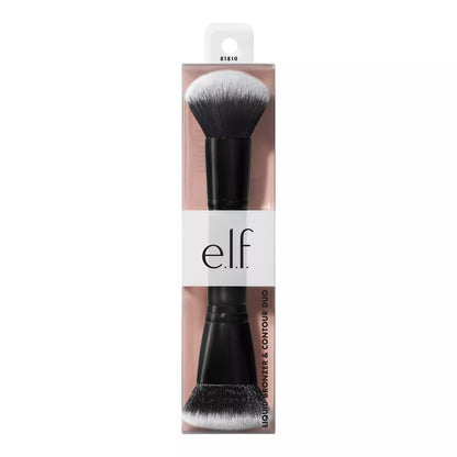 E.L.F. Liquid Bronzer & Contour Duo Makeup Brush: Nylon Bristles, Multi-Use, Travel Size