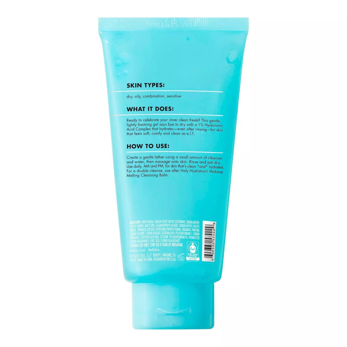 E.L.F. SKIN Holy Hydration! Clean Freak Daily Cleanser - 5.5Oz: Paraben-Free, Vegan, for Normal to Oily Skin