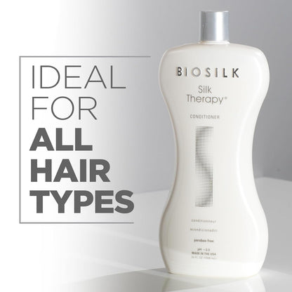 Silk Therapy Conditioner, Moisturizes & Conditions Hair for Incredible Shine, Detangles & Provides Heat Protection, Sulfate-Free, Paraben-Free, Cruelty-Free, 34 Oz
