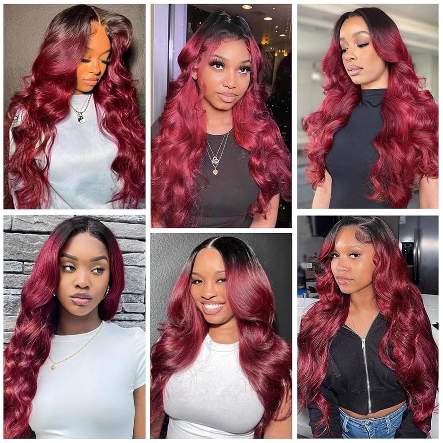 Human Hair Wig 5X5 Omber Burgundy 99J Body Wave Lace Front Wigs Human Hair Burgundy Human Hair Wig 200% Density
