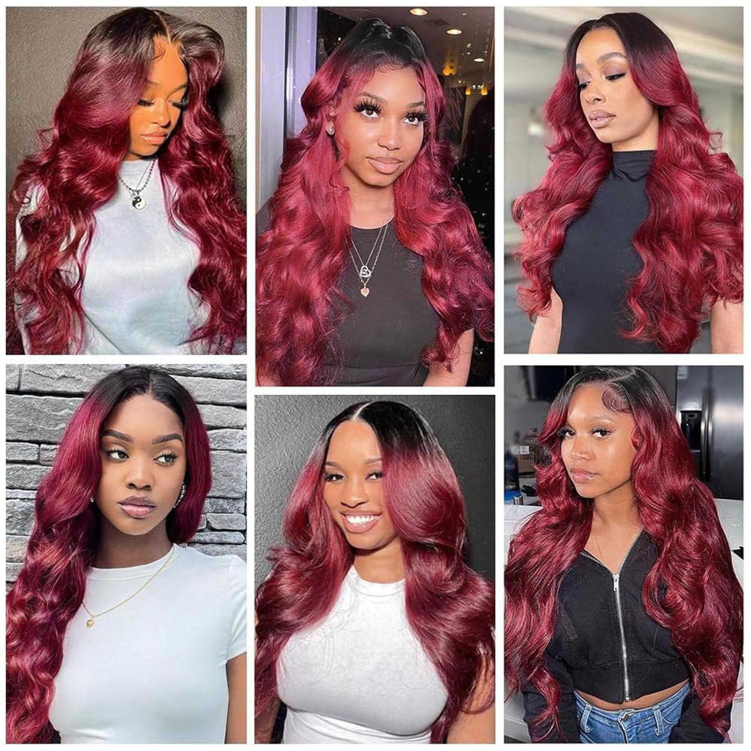 Human Hair Wig 5X5 Omber Burgundy 99J Body Wave Lace Front Wigs Human Hair Burgundy Human Hair Wig 200% Density