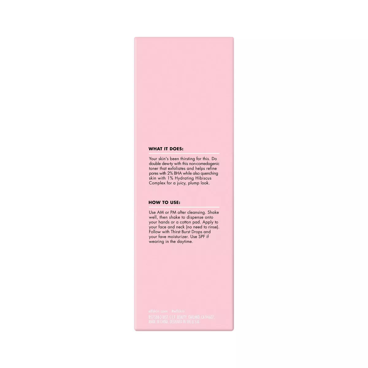 E.L.F. SKIN Thirst Burst Pore-Fecting Toner - 4.7 Fl Oz: Paraben-Free, Sulfate-Free, Vegan, for All Skin Types