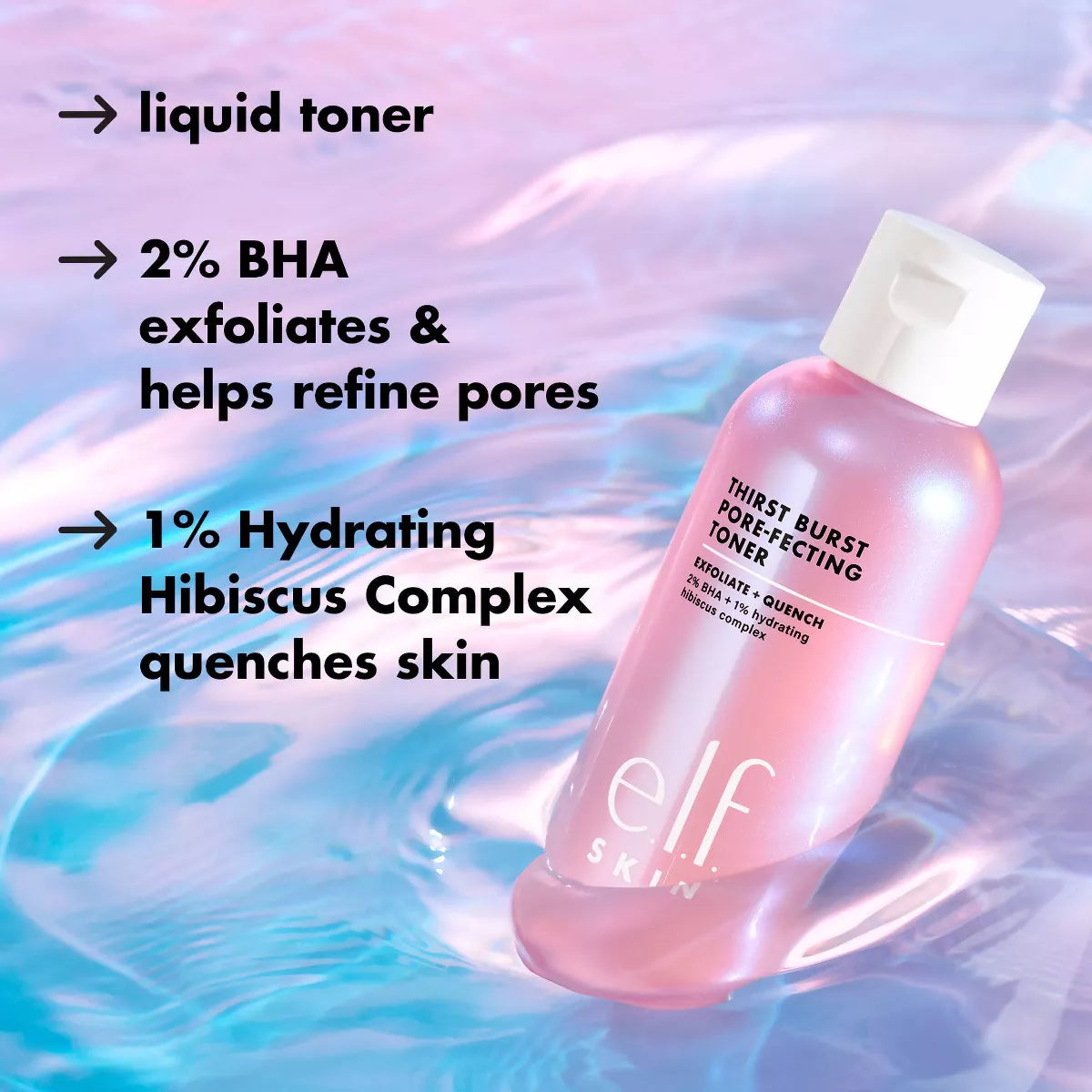 E.L.F. SKIN Thirst Burst Pore-Fecting Toner - 4.7 Fl Oz: Paraben-Free, Sulfate-Free, Vegan, for All Skin Types