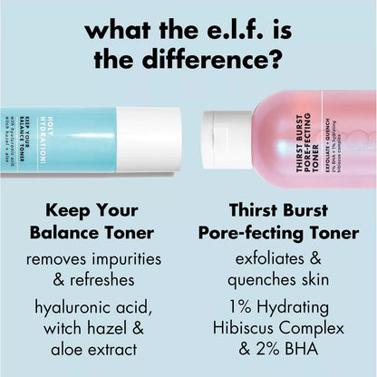 E.L.F. SKIN Thirst Burst Pore-Fecting Toner - 4.7 Fl Oz: Paraben-Free, Sulfate-Free, Vegan, for All Skin Types